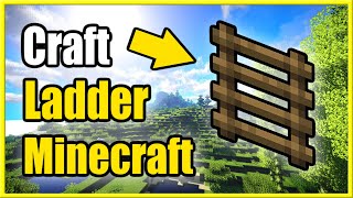 How to Make a LADDER in Minecraft Survival Mode Recipe Tutorial [upl. by Schumer]