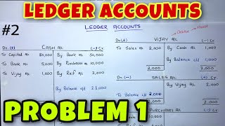 LEDGER Problem 1  Solved Example  Class 11  BCOM  CA Foundation [upl. by Seravat]