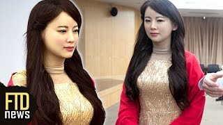 Realistic Robot Girlfriend Interacts With Humans [upl. by Gokey]