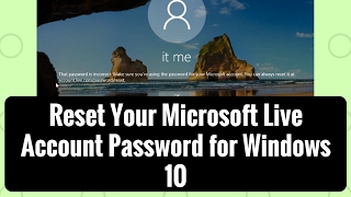 Reset Your Microsoft Live Account Password for Windows 10 [upl. by Meelak]