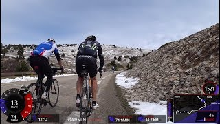 120 Minute High Intensity Uphill Indoor Cycling Bédoin Mont Ventoux Snow Tour de France Full HD [upl. by Mylander]