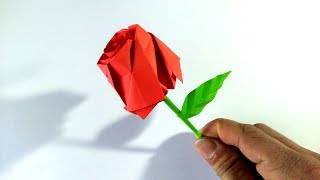 Rosa de Origami  How to make a paper rose [upl. by Anivlac]