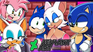 AMY GETS JEALOUS  Sonic and Rouge VS DeviantArt [upl. by Toh]