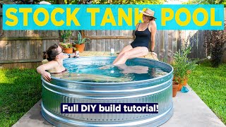 Stock Tank Pool DIY Easy Backyard Plunge Pool  How To Build [upl. by Fachan]