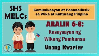 Aralin 68 Kasaysayan ng Wikang Pambansa SHS Grade 11 MELCs [upl. by Diamond]