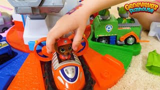 Genevieve Opens Paw Patrol Mini Boos Surprise Toys [upl. by Winn]