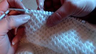 TUTO Point nid dabeille couverture bébé pour exemple de démo handmade diy вязание knitting [upl. by Aihsetal]