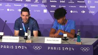 Greeces Miltiadis Tentoglou Wins Olympic Long Jump Gold Press Conference [upl. by Radbun]