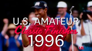 US Amateur Classic Finishes 1996  Tiger Woods Looks for ThirdStraight US Amateur Title [upl. by Rellim]