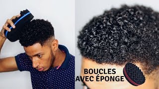 COMMENT DÉFINIR SES BOUCLES AVEC UNE ÉPONGE  ROUTINE CHEVEUX BOUCLÉS GARÇON [upl. by Oiluj]