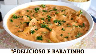 ESTROGONOFE VEGETARIANO BARATINHO  RECEITAS QUE AMO [upl. by Durante]