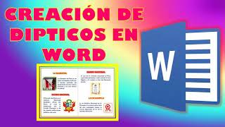 COMO CREAR UN DÍPTICO EN WORD [upl. by Ynaffital154]