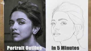 Perfect Portrait Outline in 5 Minutes  HOW TO DRAW FACE  Basic Proportion for Beginners [upl. by Dadelos]