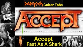 Fast As A Shark  Accept  Guitar  Bass TABS Lesson [upl. by Yud]