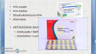 Pharmacology 899 d Artemesinin Artesunate Artemether Mefloquine LameFantrine ACT Regimen Malaria [upl. by Norward]