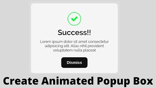 How to Create Animated Popup  Modal  Dialog Box using HTML CSS amp JavaScript [upl. by Lisandra]