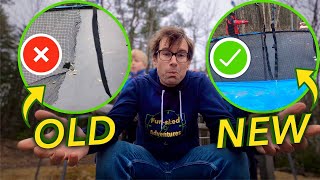 Keep your trampoline safe  How to replace the safety enclosure net on a Skywalker Trampoline [upl. by Eerized]