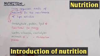 introduction to nutrition  Class 11 Biology [upl. by Ettenirt]