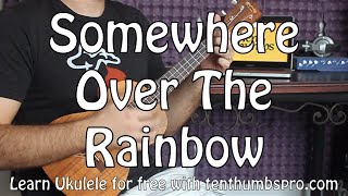 Somewhere Over The Rainbow  Easy Beginner Ukulele Tutorial  Iz [upl. by Meisel]