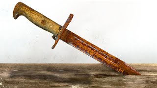 Rusty WW2 Knife US M1 Garand Bayonet Restoration [upl. by Irahcaz]