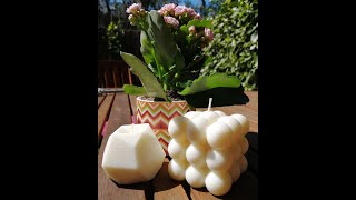 Como hacer velas de cubo de burbuja artesanal con cera de soja  soya BUBBLE CANDLE [upl. by Ahtnahc]