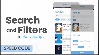 NativeScript amp Angular Movies App UI  Search and Filter Speed Code [upl. by Ellehcear]