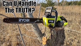 Ryobi 40Volt 18quot Chainsaw Review Model RY40508  Faster Than Milwaukee Saw  RYOBIs GOAT [upl. by Horn735]