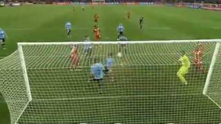 Handball by Suarez from Uruguay Ghana VS Uruguay 2010 RED CARD [upl. by Sudaorb544]