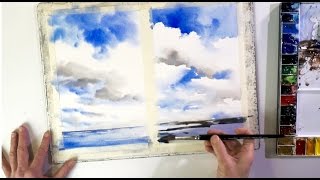 Wolken  Ganz einfach aquarellieren lernen 1 [upl. by Teiluj]