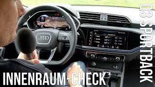 2020 Audi Q3 Sportback  Innenraum Check Inside Ablagen Infotainment Alexa Bedienungskonzept Kritik [upl. by Arras]