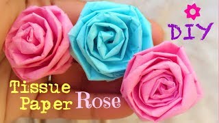 How to make Tissue Paper Roses  Very Easy DIY [upl. by Constant]