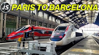 Paris to Barcelona  First Class High Speed Train Trip [upl. by Ialda756]