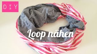 DIY Loop Schal nähenSchlauchschalAnfängerDIY Kajuete [upl. by Ecirted]