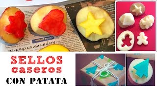 SELLOS caseros con patata  MANUALIDADES infantiles [upl. by Yaakov]