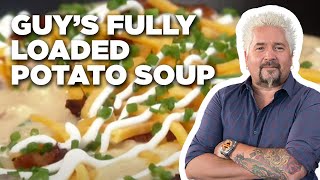 How to Make Guys Fully Loaded Potato Soup  Guys Big Bite  Food Network [upl. by Nylloh631]