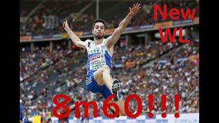 Miltos Tentoglou  Longjump  8m60  WorldLead [upl. by Sillad]