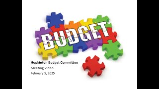 Hopkinton Budget Committee [upl. by Ellene]