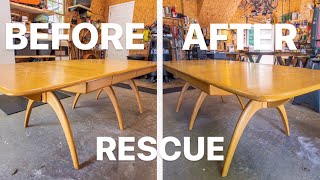 Heywood Wakefield Wishbone Dining Table Restoration  mid century modern furniture [upl. by Haikan169]