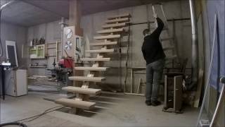 Fabrication dun escalier partie 3Build an oak staircase Part 3 [upl. by Silecara]