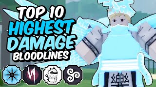 Top 10 HIGHEST DAMAGE Shinobi Life 2 Bloodlines [upl. by Arbua891]