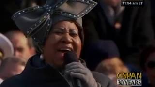 Aretha Franklin sings at President Barack Obamas 2009 Inauguration CSPAN [upl. by Kotta]