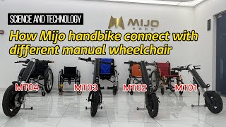 How Mijo handbike connect with different manual wheelchair？ [upl. by Idnis]