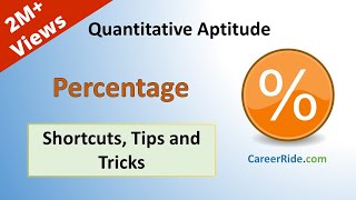 Percentage  Shortcuts amp Tricks for Placement Tests Job Interviews amp Exams [upl. by Rennerb187]