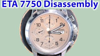 ETA 7750 Part 1  Disassembly [upl. by Mccollum943]