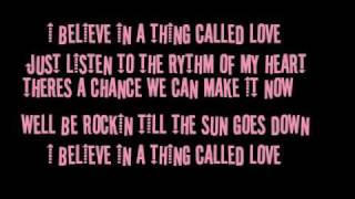 I BELIEVE IN A THING CALLED LOVE  THE DARKNESS LYRICS [upl. by Shererd]