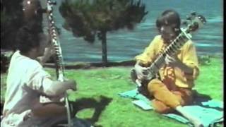 Ravi Shankar teaches George Harrison how to play sitar 1968 Rishikesh India HQ RARE [upl. by Yvaht]