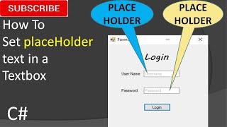 How to set PlaceHolder text in a textbox in c [upl. by Ainigriv]