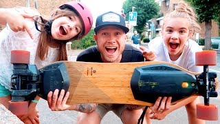 KIDS LEARN TO RIDE BOOSTED BOARD [upl. by Klos]