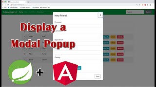 How to Display Modal Popup Form in Angular using NgBootstrap and FormsModule [upl. by Aniram505]