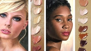 Color Mixing Oil Paint  How I Paint Realistic Skin Tones [upl. by Jessamine]